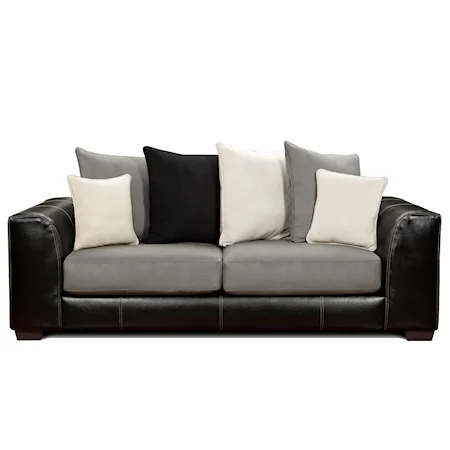 Contemporary Two-Tone Track Arm Sofa